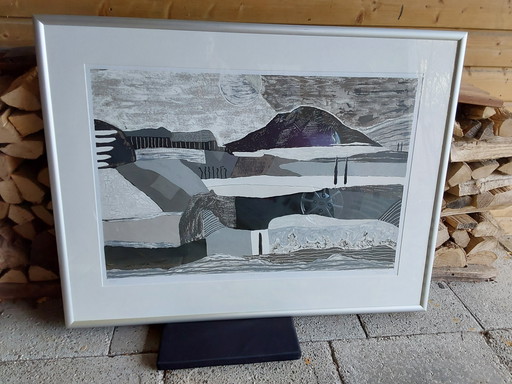 Framed Screen Print By Ronald Boonacker With Book 'Dreamed Landscapes'Ku All Screen Prints 1998-2013