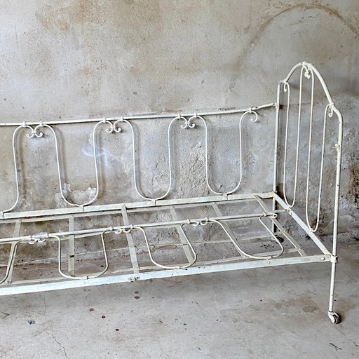 Lit banquette en fer forgé vintage 1950's