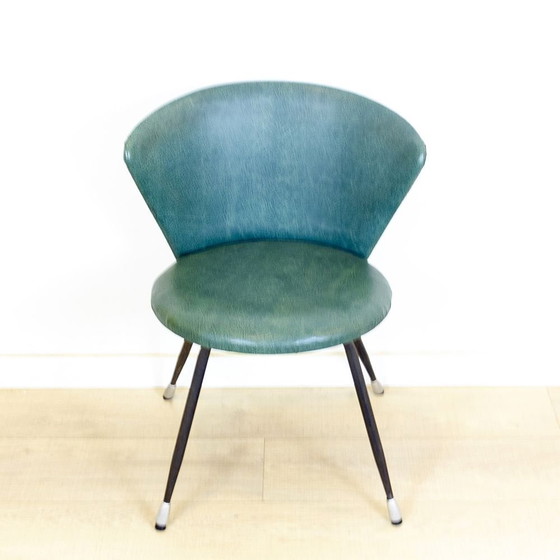 Image 1 of Set Spaanse clubfauteuils van ijzer en groen Skai, jaren 1960