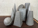 9x Antique geometric shapes - zinc