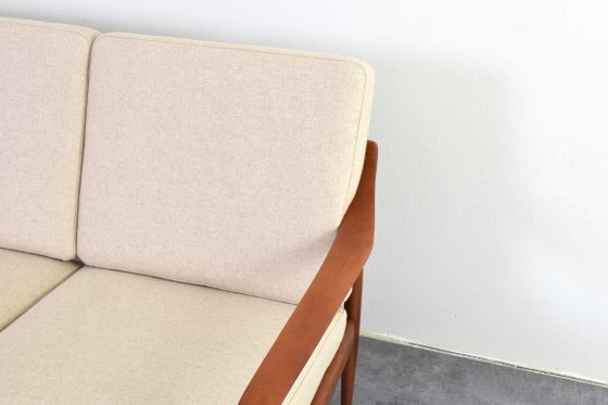 Canapé en teck de style Mid-Century de Knoll Antimott, années 1960 – Canapés 3 places, Wood, Wool (photo 15 of 15)