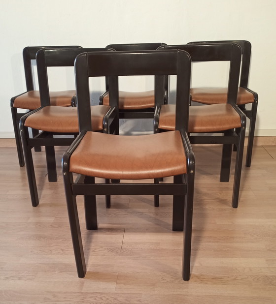 Image 1 of Vintage Brutalist Dining Chairs, 1970S, Set Of 6