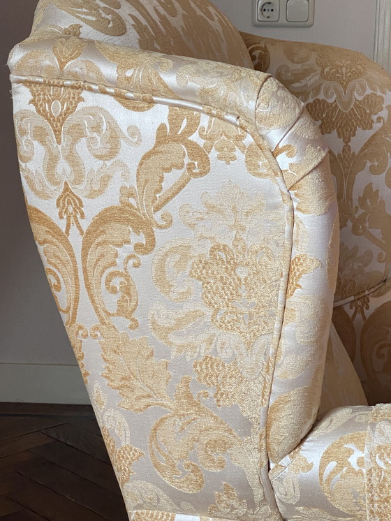 Image 1 of Ear armchair with footstool