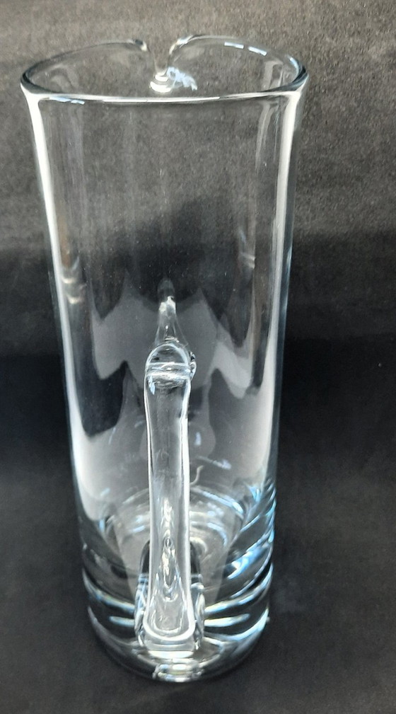 Image 1 of (023) Carafe à jus/à eau vintage en cristal soufflé à la main de Krosno, Pologne (Série Bonny)