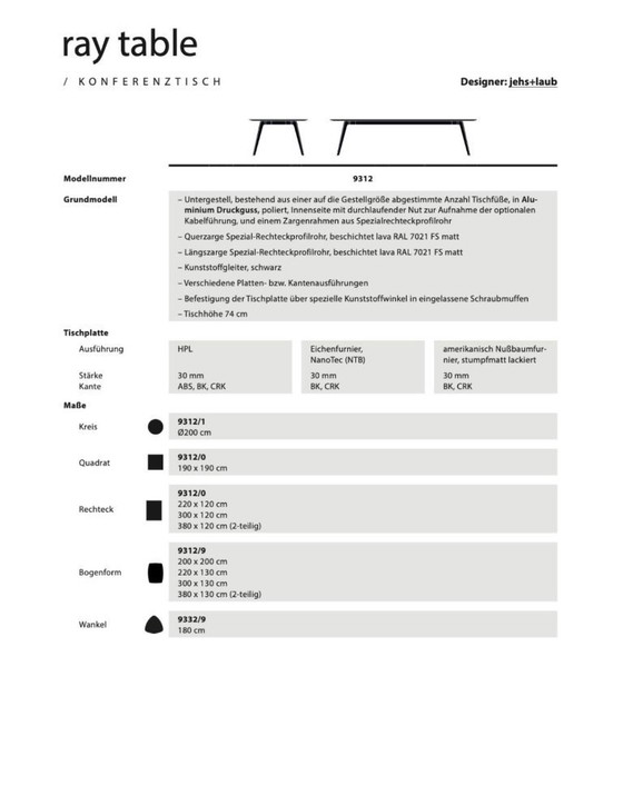 Image 1 of Mesa de conferencias modular Ray Table Flex (de Brunner)