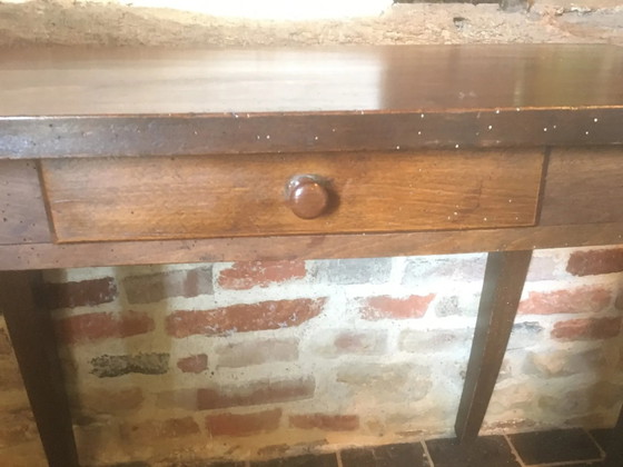 Bijzettafel met lade in eikenhout – Consoles, Vintage (photo 8 of 12)