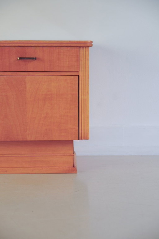 vintage light wood nightstand