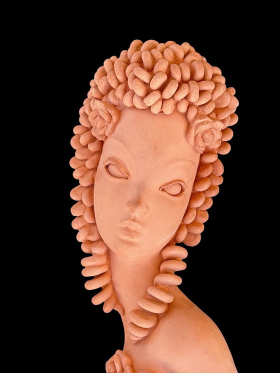 Image 1 of Large terracotta mask - Italy 1950 - Signed