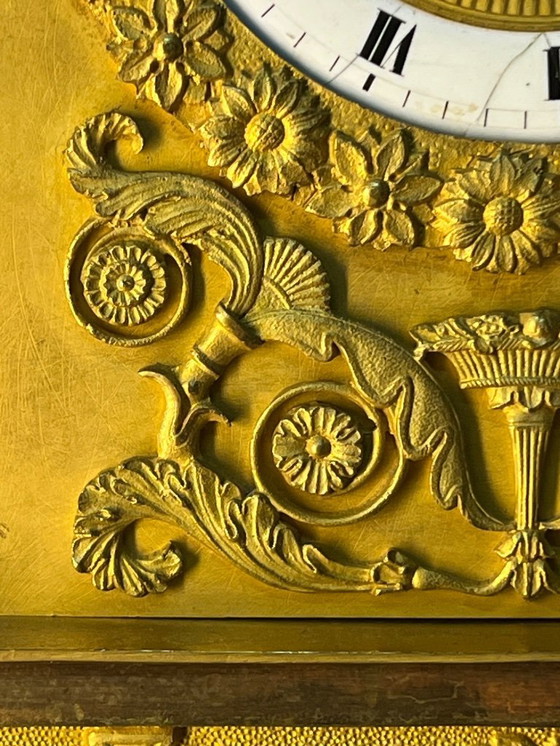 Image 1 of Empire Period Clock Gilt Bronze Art and Science Attributes