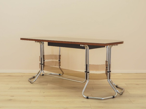Image 1 of Mahogany desk, Italian design, 1980s, made in Italy