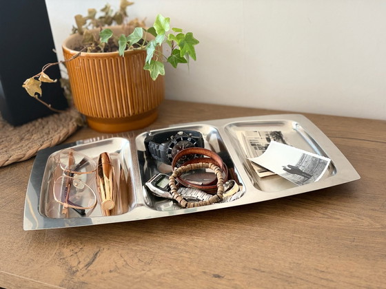 Plateau vide-poches vintage en acier inoxydable à compartiments – vintage chic, Objets déco, Métal (photo 10 of 15)