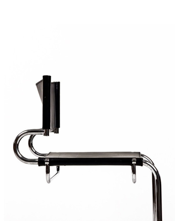 Image 1 of vintage “Terrj” stoel van chroom en leer van Luigi Saccardo voor Arrmet – Italië, jaren 70