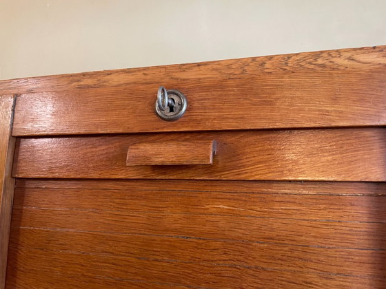 Roller Shutter Archive Music Cabinet, 3-Panel, 50s French – Storage cabinet, Wood (photo 9 of 20)