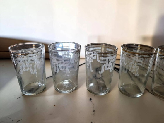 5 bicchieri / tazze vintage, design geometrico Art Déco – Bicchieri e caraffe, Crystal, Glass, Art Deco (photo 3 of 6)