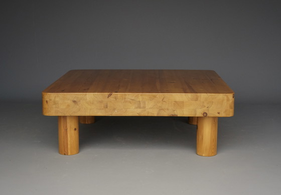 Image 1 of 1960s large Brutalist solid Pine Coffee Table