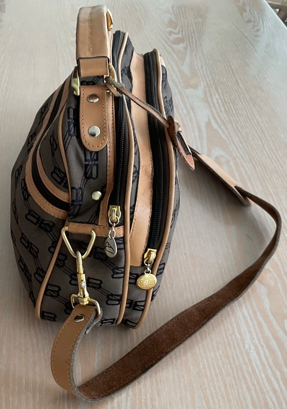 Balenciaga dames hand- en/of schoudertas, Schoudertassen, Canvas, Leer, Bruin (foto 2 van 5)