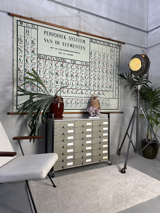 Vintage Industriële (Post) Vakkenkast