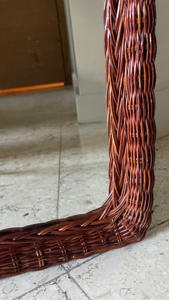 Image 1 of Coppia di specchi vintage in rattan