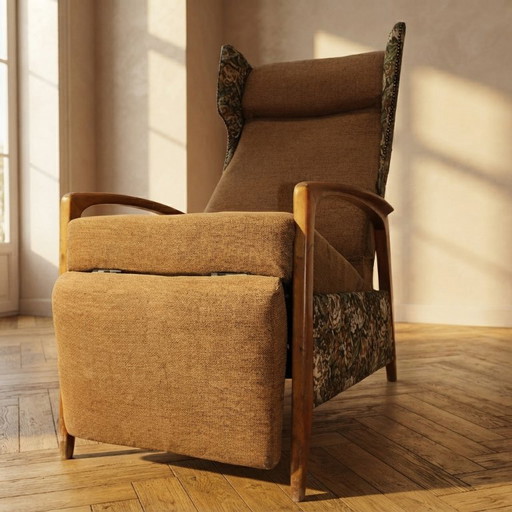Mid-Century deutscher Relaxsessel, verstellbare Loungesitzgelegenheit, 1970er, Deutschland