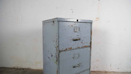 Image 1 of Vintage metalen archiefkast/commode in industriële stijl