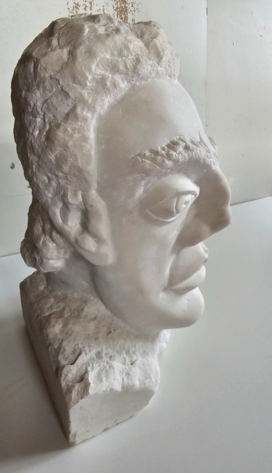 Image 1 of Tête d'homme, marbre blanc de Carrare 2022