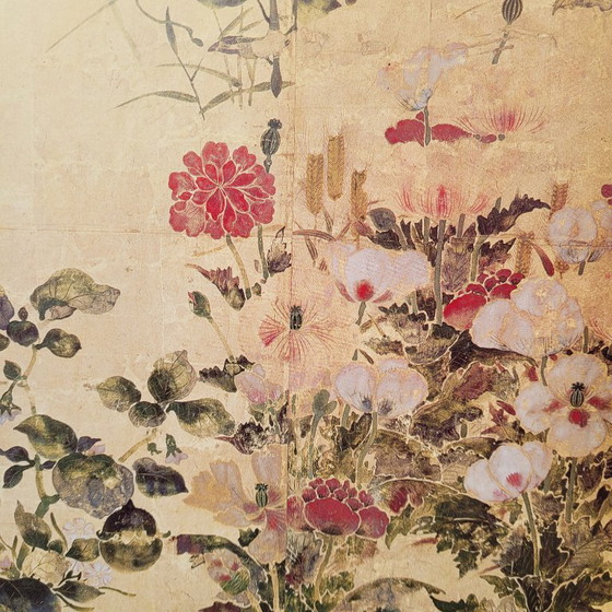 Image 1 of Afdruk op papier, fragment van “Zomer- en herfstbloemen”, Tawaraya Sōtatsu, Rimpa-school, jaren 90 - Japan
