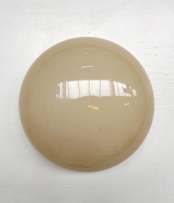 Image 1 of Opaline Glass Beige Ceiling Lamp or Wall Lamp, 1950s
