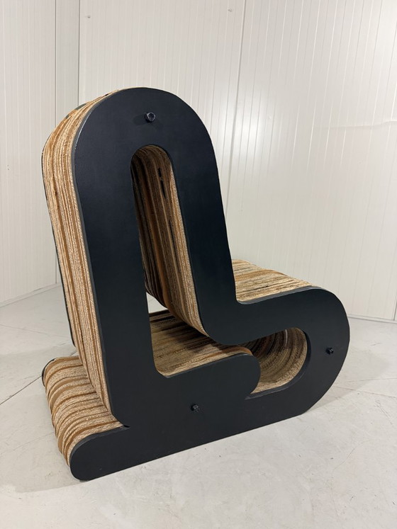 Image 1 of Unieke design lounge stoel karton & multiplex 1990's