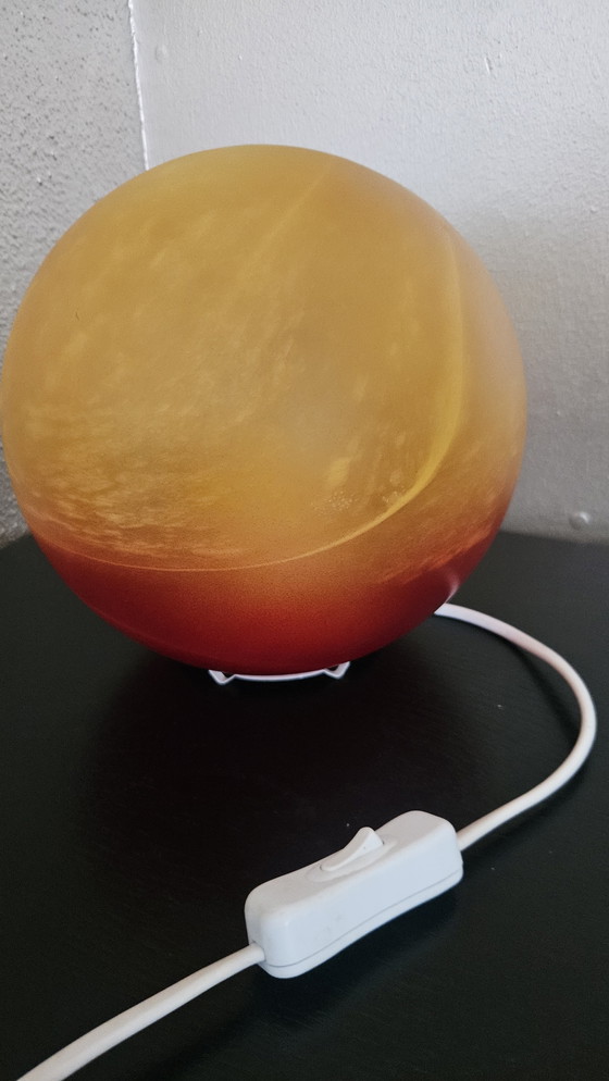 Image 1 of Vintage Space Age glass mood lamp – hand-blown sunset globe – unique eye-catcher