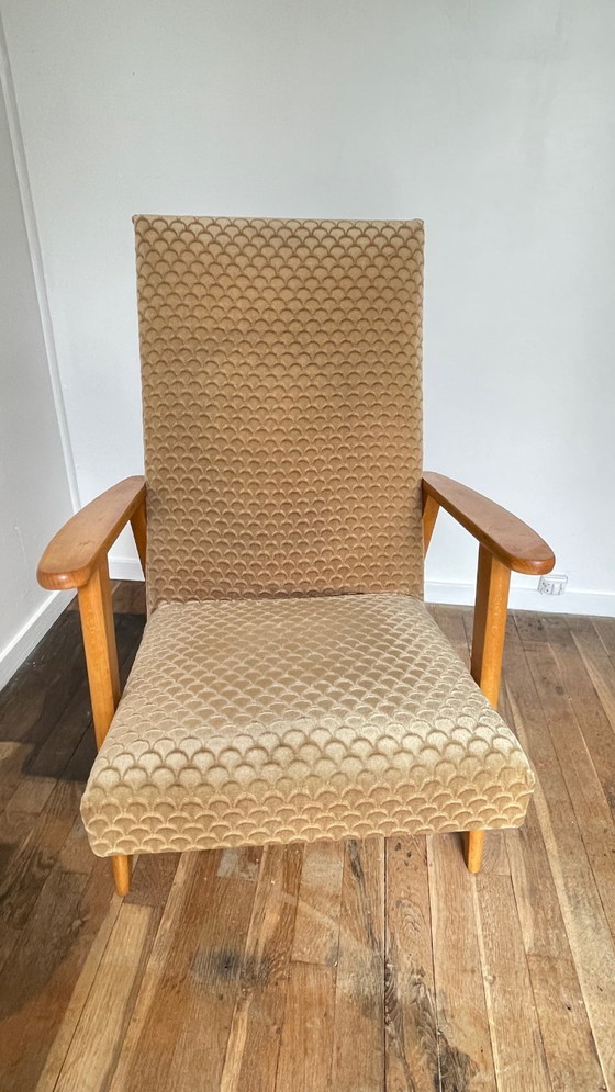 Image 1 of Paire FAUTEUILS MANUCERE Pieds Compas VINTAGE