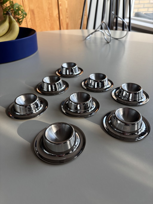 8 stainless steel egg cups