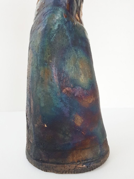 Image 1 of Violoniste Céramique Terre Cuite Ancien Vintage Signature à Déchiffrer 1950