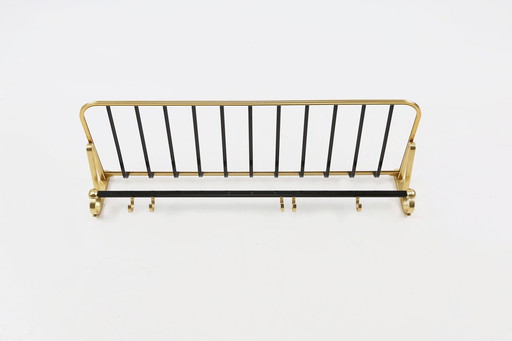 Mid-Century Coat Rack in Gold and Black Aluminium, Belgium 1960s