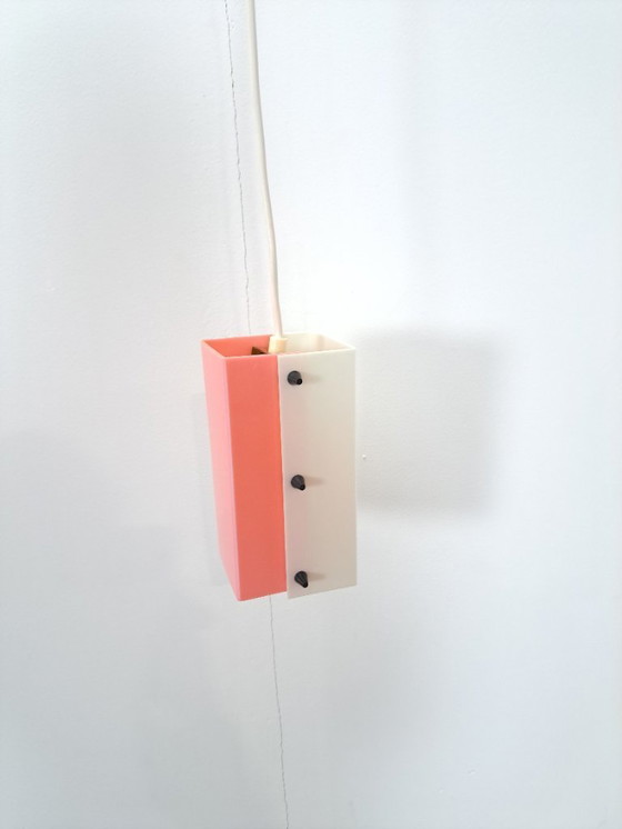 Image 1 of Space age roze met wit kunststof lamp, hanglamp