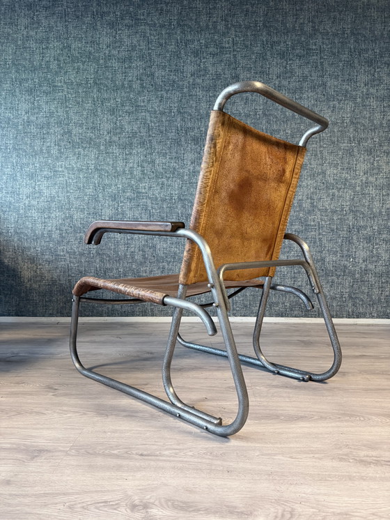 Image 1 of Vroege Bauhaus fauteuil met hoge rugleuning Veha, Den Haag, jaren 30