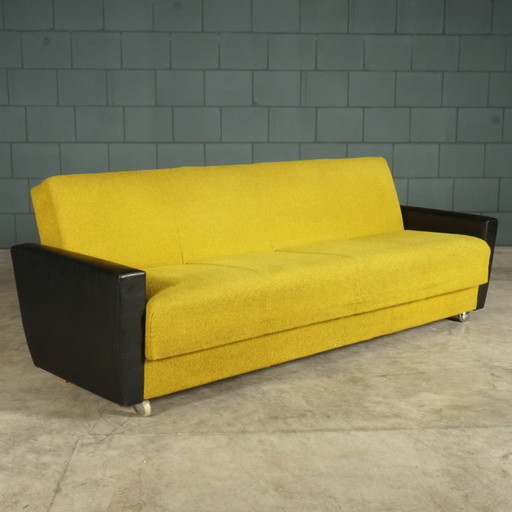 Sofá/sofá cama vintage – década de 1960 – 3 5 zitsbanken, Skai, Textile