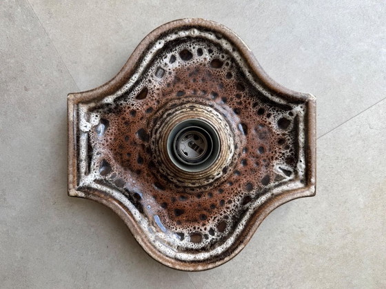 Image 1 of Lampada da parete vintage Fat Lava in ceramica Hustadt Leuchten