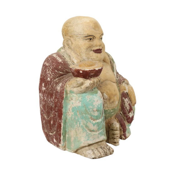 Image 1 of Grote Lachende Boeddha XL Hout