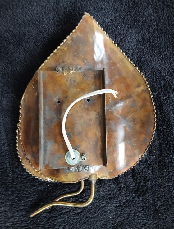 Image 1 of Coppia di applique da parete vintage DLG Jansen, circa 1970, stile foglia oro