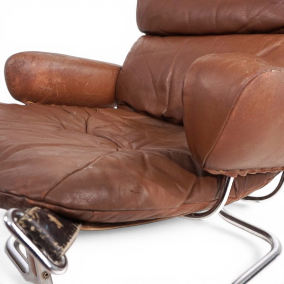 Image 1 of Westnofa Wing Leather Armchair by Harald Relling, 1970