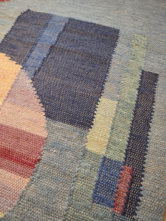 Image 1 of Handgewebter Wollteppich Bauhaus modern abstrakt