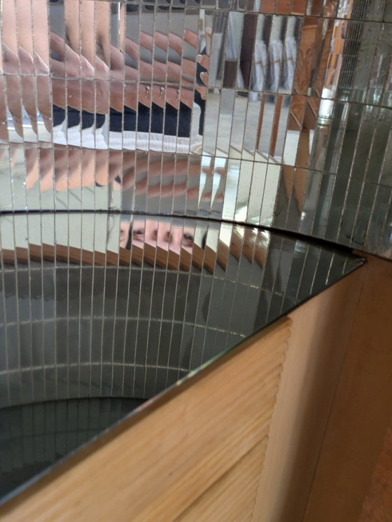 Image 1 of Dassi - Vittorio Dassi - Table d'appoint - Cristal, Bois, Laiton - Intérieur miroir
