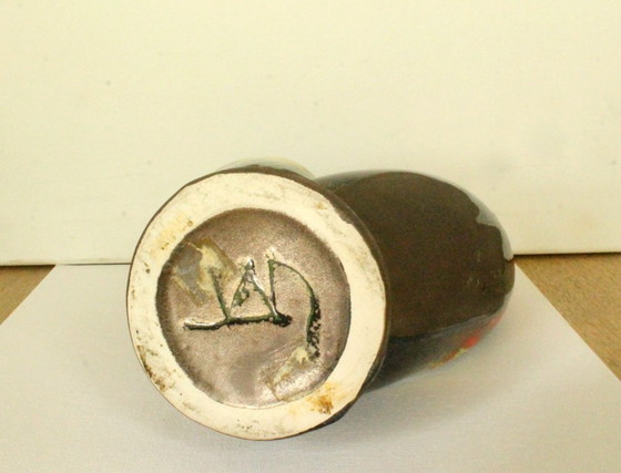 French Design Ceramic Vase – Hand-Signed Monogram JAD (1960s) (photo 10 of 11)