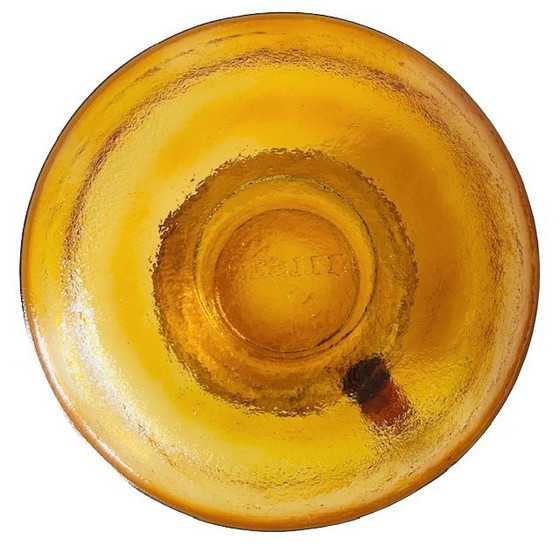 Image 1 of Set vintage Nestle kop en schotels amber glas 1960's