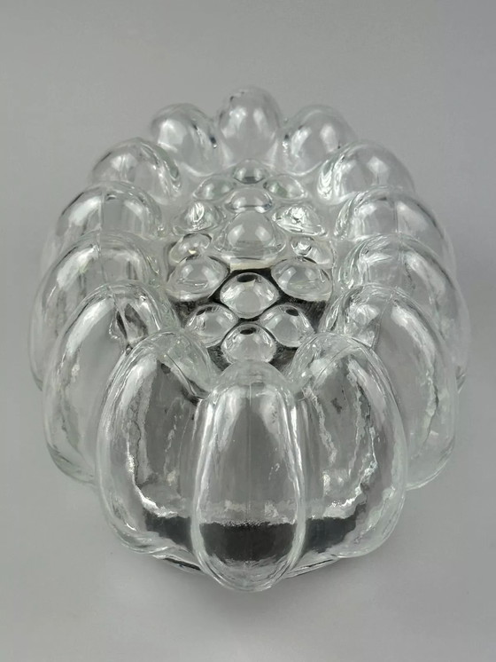 Image 1 of 60s 70s wall lamp made of glass & metal Bubble Wall Sconce Space Age Design