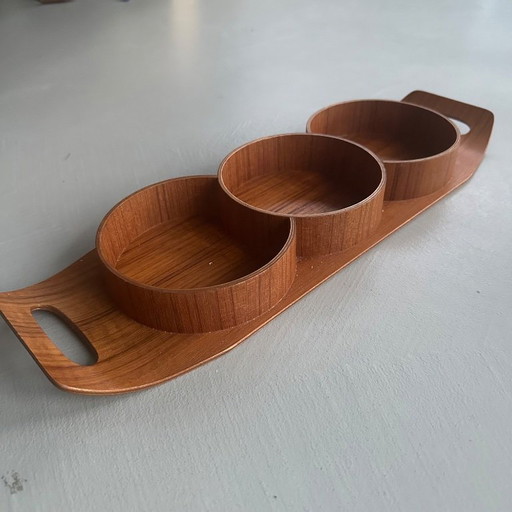 Plateau design - rare - Dansk - bois de teck - années 1960 - Style Mid-Century - Bauhaus - danois