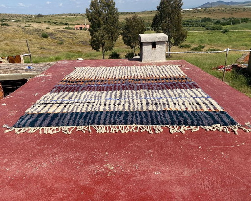 Large Vintage Moroccan Boujaad Rug 332x244 cm – Handmade Berber Wool Rug – Earth Tone Tribal Carpet – Boho Modern Statement Rug