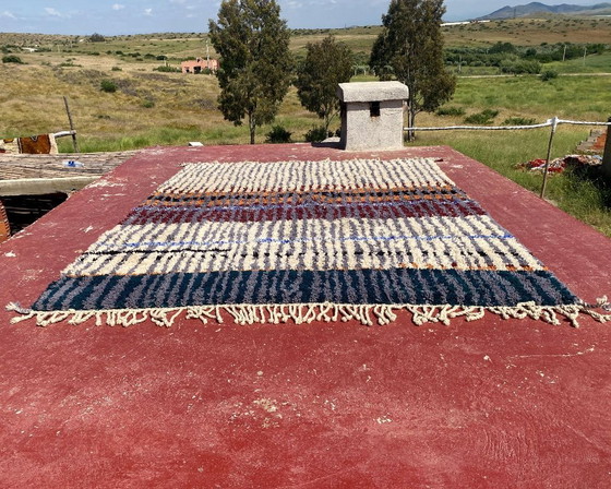 Image 1 of Large Vintage Moroccan Boujaad Rug 332x244 cm – Handmade Berber Wool Rug – Earth Tone Tribal Carpet – Boho Modern Statement Rug