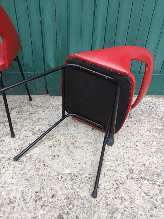 Image 1 of 2 rote Vinyl-Sessel aus den 1970er Jahren