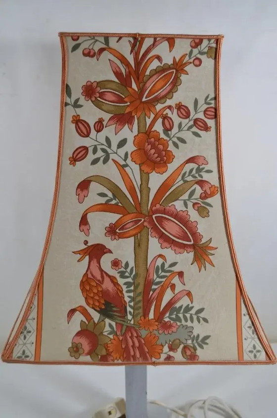 Francia anni '70 - Lampada vintage con base cromata e paralume con decoro asiatico – Lampade da lettura (photo 6 of 12)